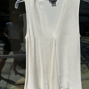 Theory Cream 100% silk sleeveless blouse